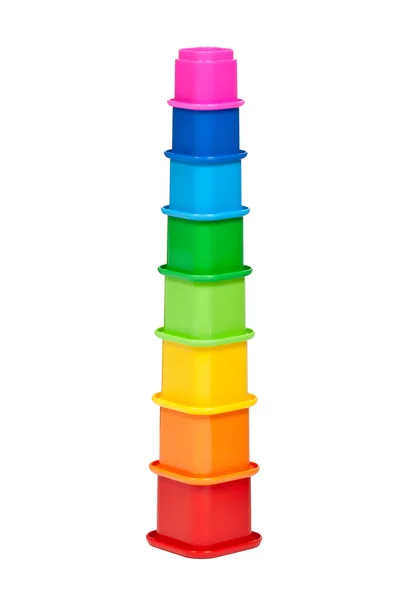 Multi-színes gyermek műanyag piramis — Stock Fotó