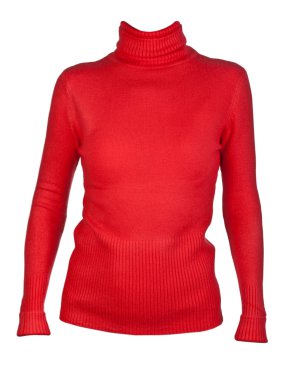 Red Women's blouse with a collar clipart