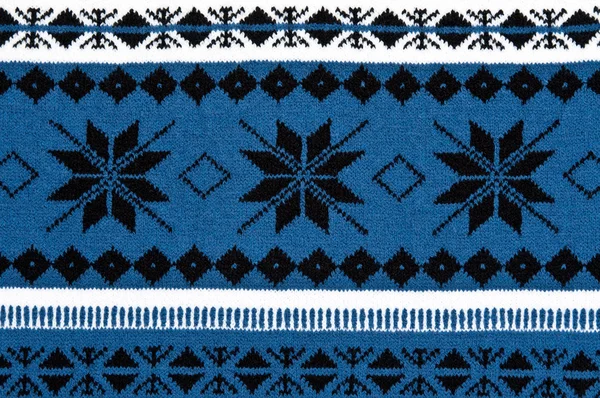 Fond bleu tricoté avec un motif — Photo