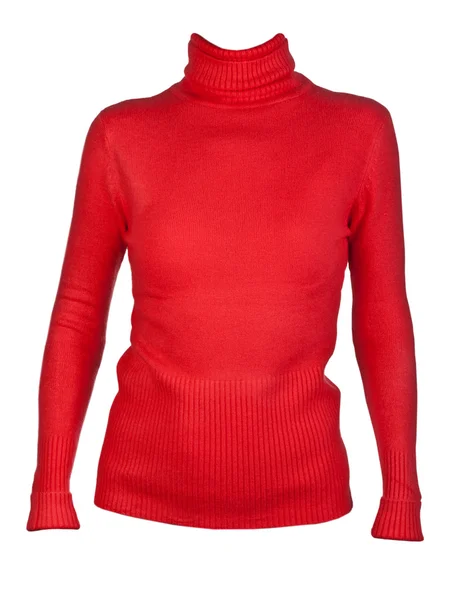 Blusa de mujer roja con cuello — Foto de Stock