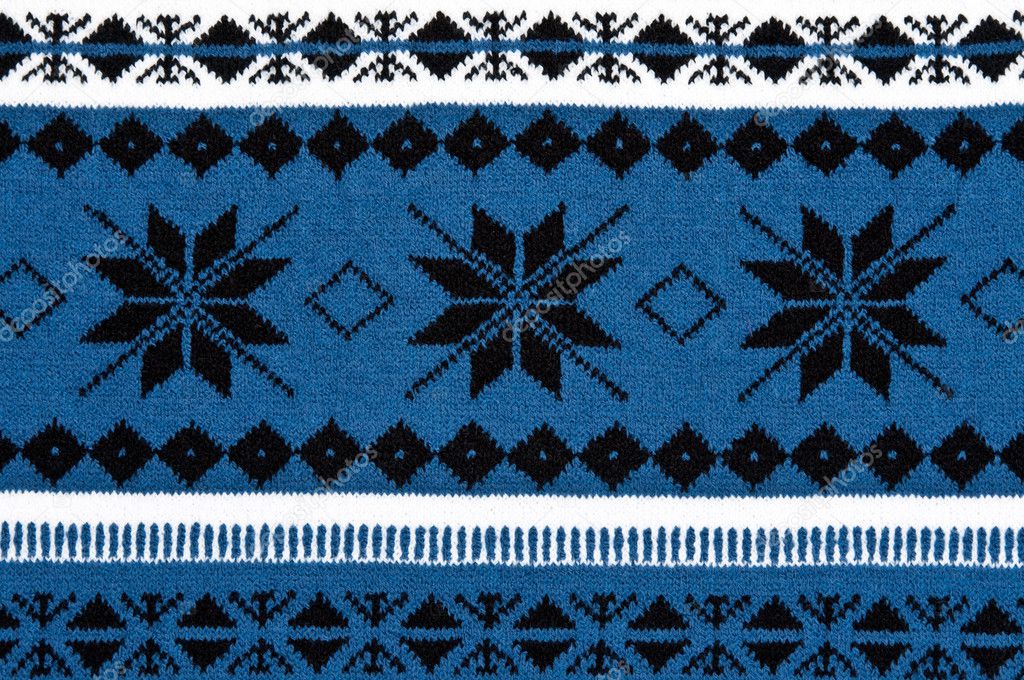 Knitted blue background with a pattern