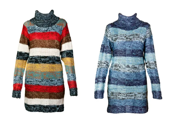 2 つの女性のストライプ セーターのコラージュ — ストック写真
