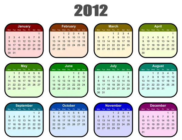 Календарь на 2012 год — стоковое фото