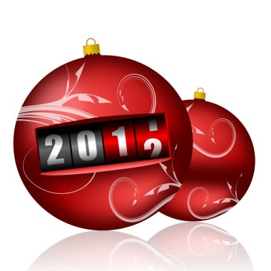 Happy new year illustration with counter clipart