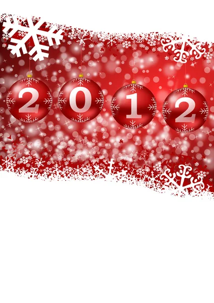 Nieuwjaar illustratie met kerstballen — Stockfoto