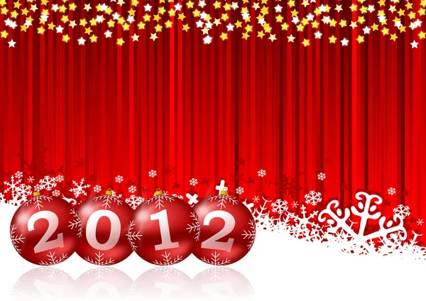New year illustration with christmas balls — Stock Photo, Image
