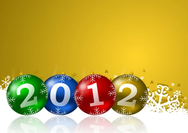 Año nuevo ilustración con bolas de Navidad —  Fotos de Stock