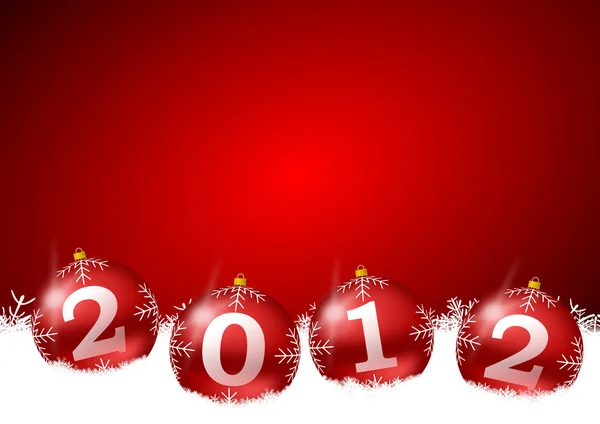 Año nuevo ilustración con bolas de Navidad — Foto de Stock