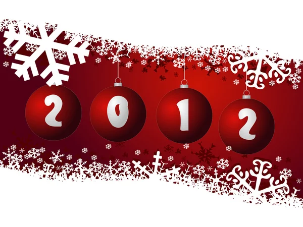 Ney jaar 2012 achtergrond met kerstballen — Stockfoto