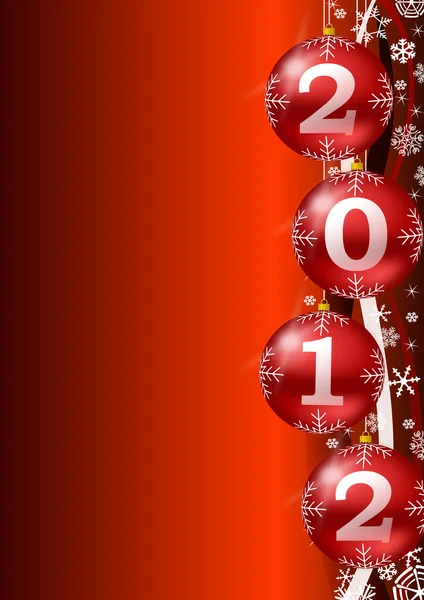 Año ney 2012 fondo con bolas de Navidad — Foto de Stock