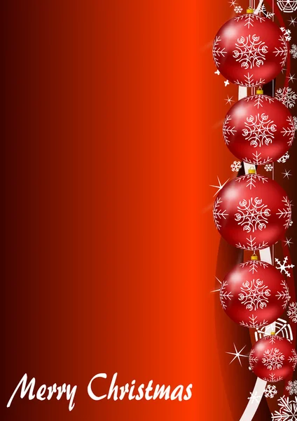 クリスマス ボールや雪とクリスマスの背景 — ストック写真