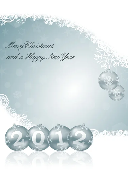 Merry Christmas and a Happy New Year illustration with snowflakes and chris — Stock Photo, Image