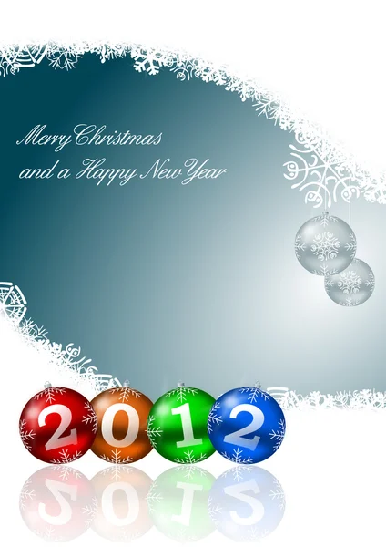 Yeni yıl çizim Noel topları ile — Stok fotoğraf