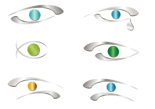 Signe des yeux métalliques — Image vectorielle