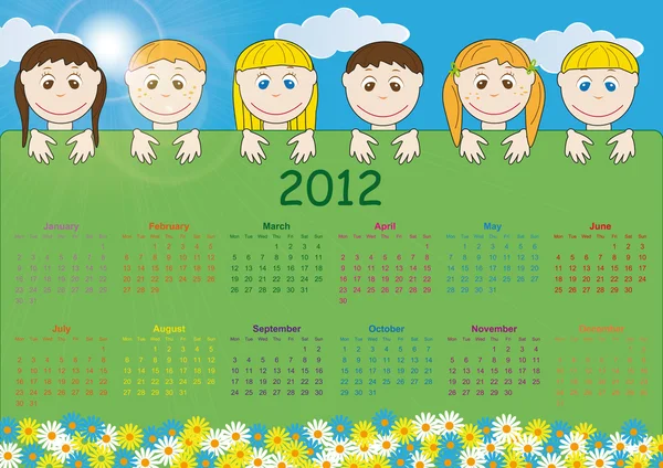 Kids calendar — Stock Photo, Image
