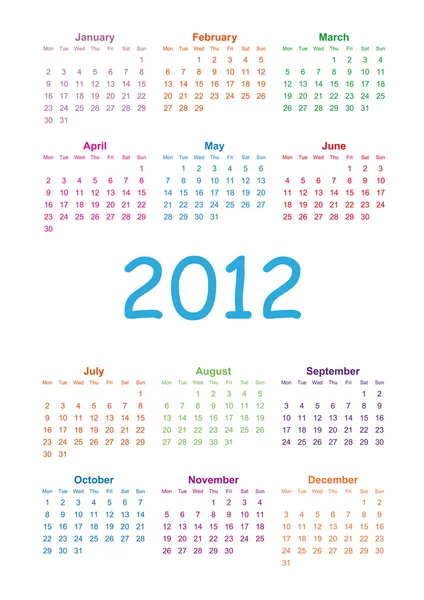 Kalender 2012 — Stockfoto