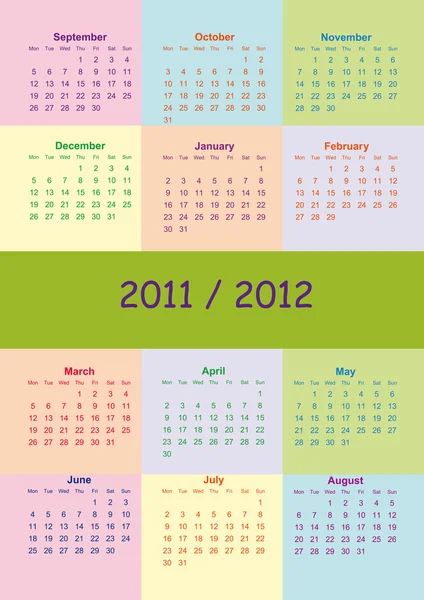 Školní kalendář — Stock fotografie
