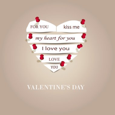 Simple cute card on valentine's day clipart