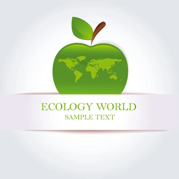 Apple as ecology world — Stock Vector