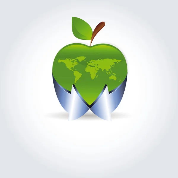 Apple як світової екології — стоковий вектор
