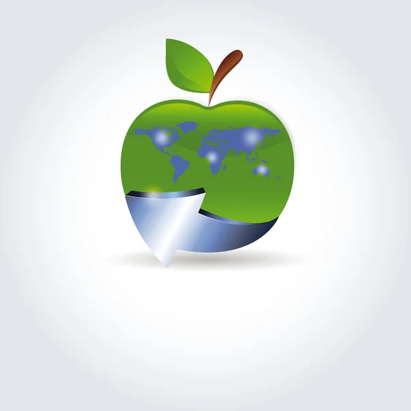 Apple jako ekologia świat — Wektor stockowy