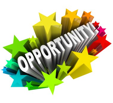 Opportunity Word in Starburst - Exciting New Changes clipart