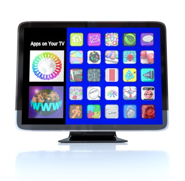 Apps Icon Tiles on High Definition Television HDTV clipart