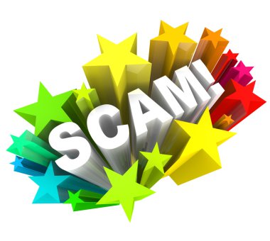 Scam 3D Word Swindle Con Game to Cheat You Out of Money clipart