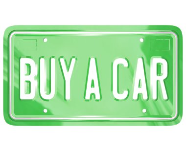 Buy a Car License Plate Auto Shopping Buying Vehicle clipart