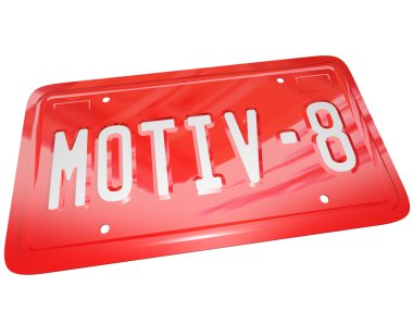 Motivate Red License Plate for Encouraging Team to Succeed clipart