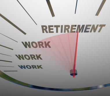 Retirement Speedometer Racing to End of Work Career clipart