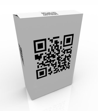 QR Product Code on Box for Scanning Barcode clipart