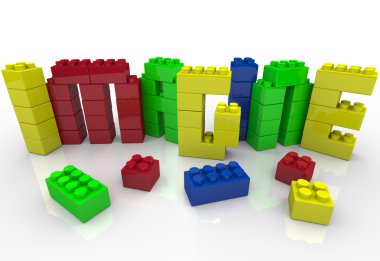 Imagine Word in Toy Plastic Blocks Idea Creativity clipart
