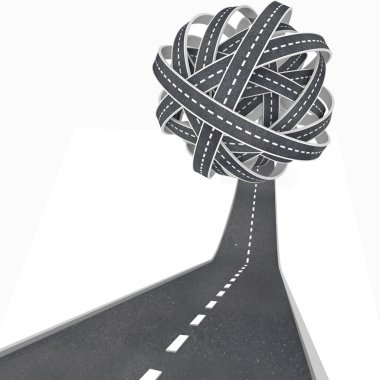 Tangled Ball of Roads - Congestion and Confusion in Travel clipart