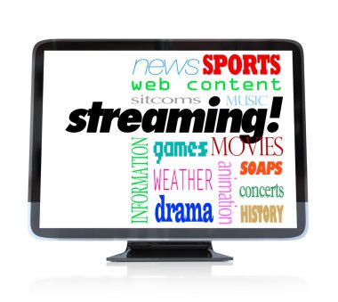 Streaming Content on HDTV Television Watch Programs clipart