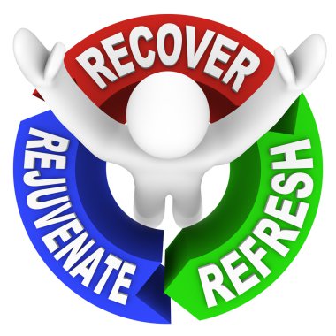 Recover Rejuvenate Refresh Words Self Help Therapy clipart