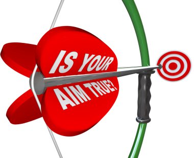 Is Your Aim True? Question on Bow and Arrow Target clipart