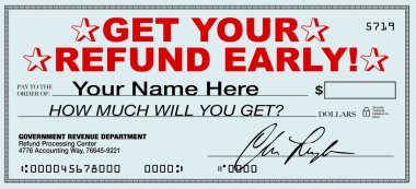 Get Your Tax Refund Early - File Now for Fast Return of Refunds clipart