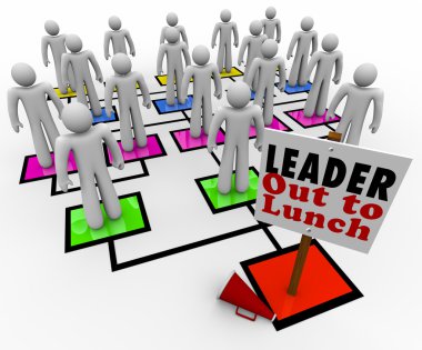 Leader Out to Lunch Missing Leadership Company Organization Char clipart