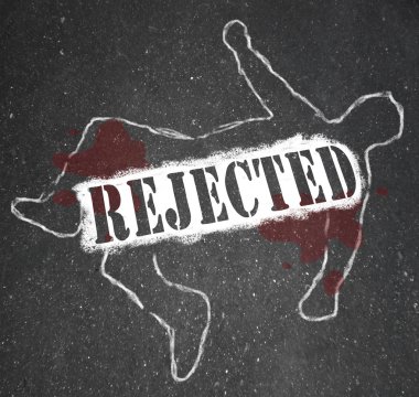 Rejected Person Chalk Outline Denied and Refused clipart