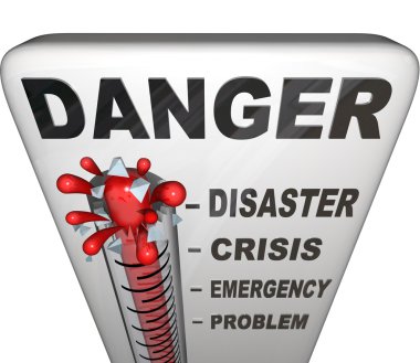 Danger Thermometer Measuring Levels of Emergency clipart