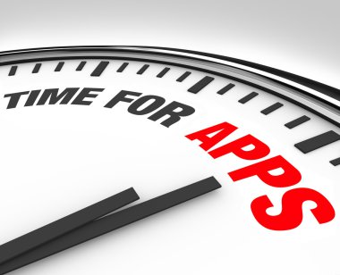 Time for Apps Clock Need to Program Mobile Applications clipart