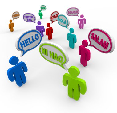 Hello in Different International Languages Greeting clipart