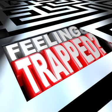 Feeling Trapped in Maze Labyrinth Confused by Puzzle Problem clipart