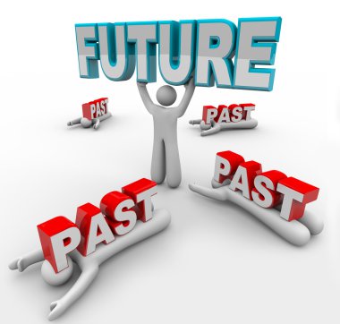 Leader with Vision Accepts Future Change Others Stuck in Past clipart