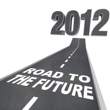 Road to the Future - Year 2012 in Street clipart