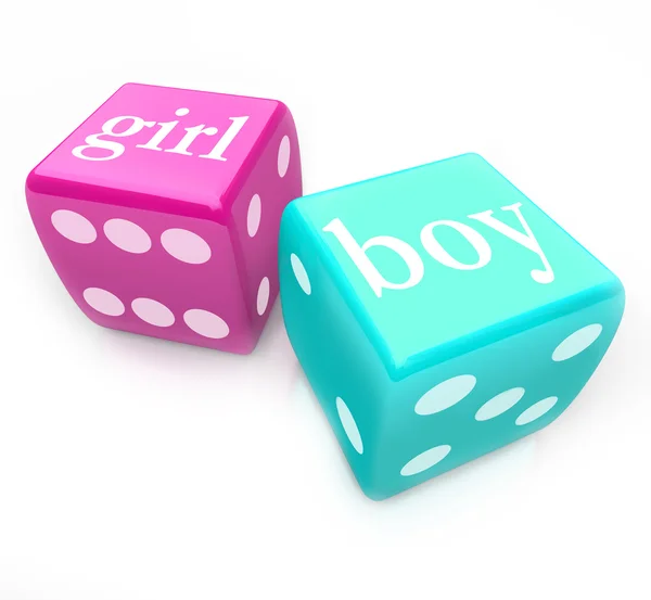 Roll the Dice - Deliver Boy or Girl Baby in Pregnancy — Stock Photo, Image