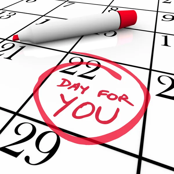 Calendario - Día para que usted se trate Disfrute y relájese — Foto de Stock