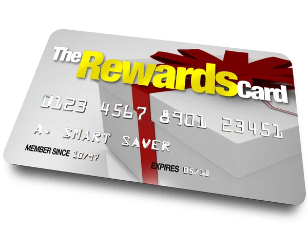 Karty kredytowej nagrody zarobić, zwroty i rabaty — Zdjęcie stockowe