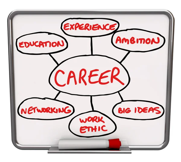 Career Diagram Dry Erase Board How to Succeed in Job — Stockfoto